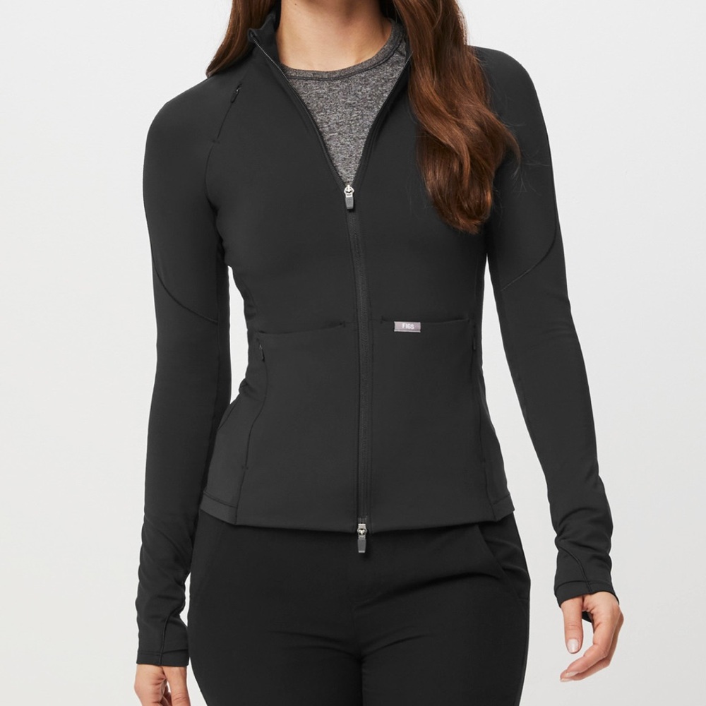 Figs On-Shift ContourKnit Jacket (Black) Large